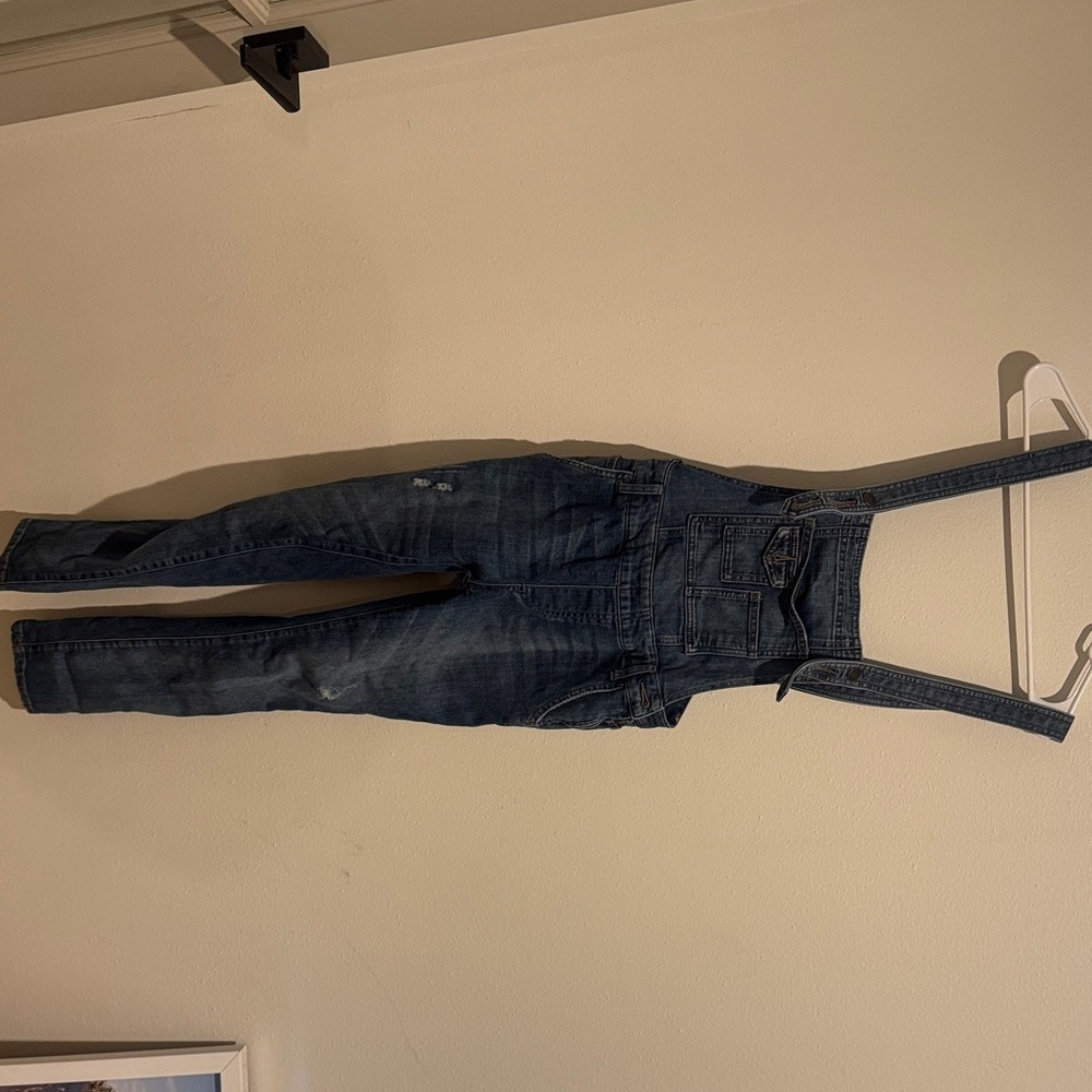Free People Women's Blue Denim Overalls